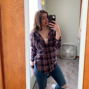 💜garage oversized boyfriend flannel